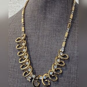 Sarah Coventry Gold and Silver Scrollwork Necklace
